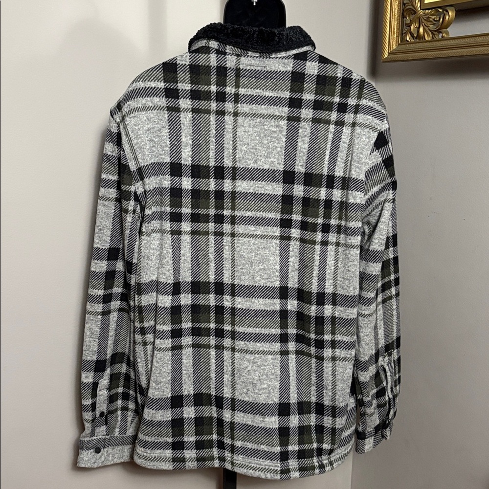 Reef XL Black Gray Flannel Jacket Coat - Picture 2 of 3